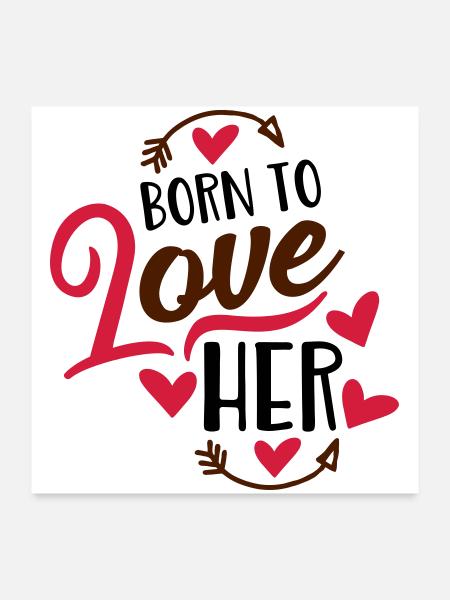 Liebe - Poster 60x60 cm - Weiß - Vorne