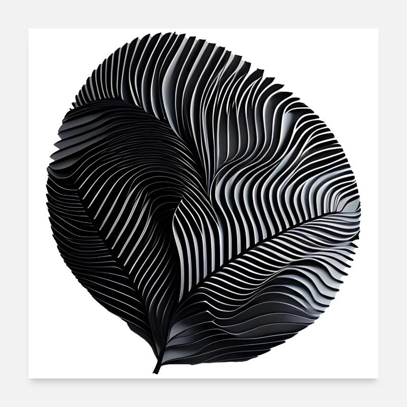 Black and White Ribate Spiral Poster 24" x 24" (60x60 cm)