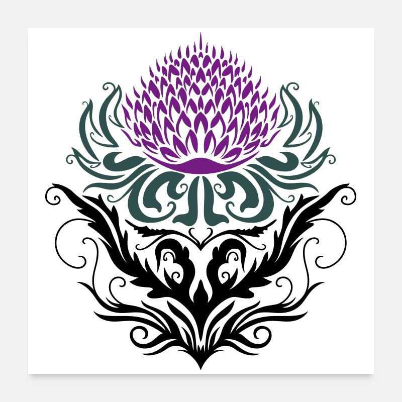 Distel lila Thistle Poster 60x60 cm