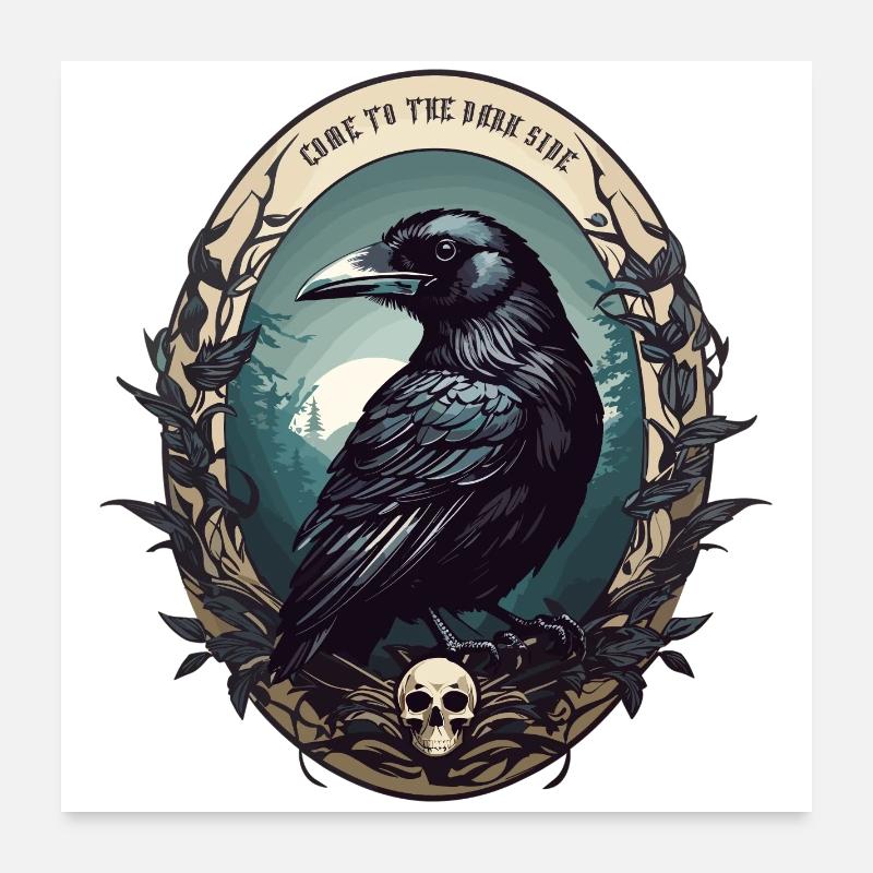 Corbeau noir Poster 60 x 60 cm