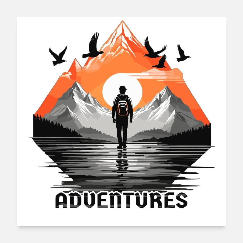 Adventure Travel Poster 24" x 24" (60x60 cm)