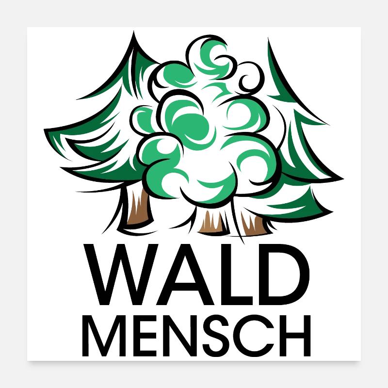Logo d’arbres d’homme de forêt icône de logo de forêts de forêt Poster 60 x 60 cm
