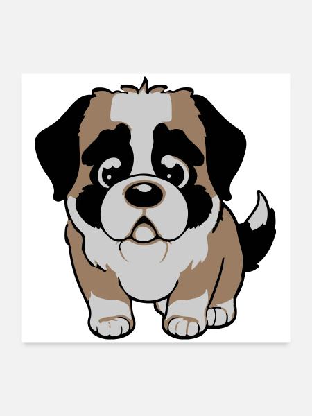 St. Bernard dog - Poster 24" x 24" (60x60 cm) - white - Front