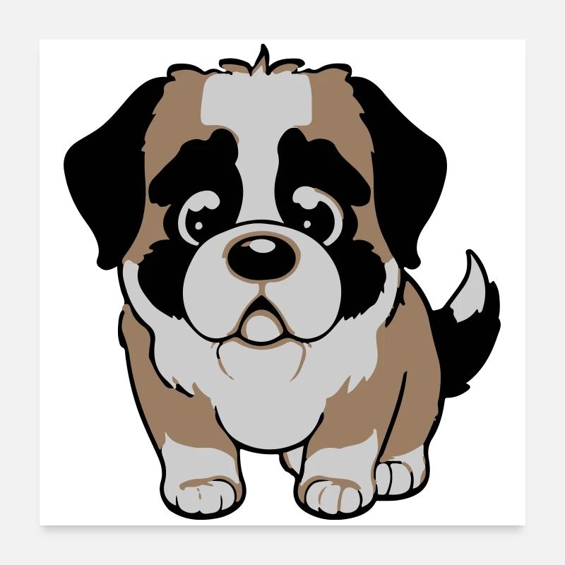 bernhardiner hund Poster 60x60 cm