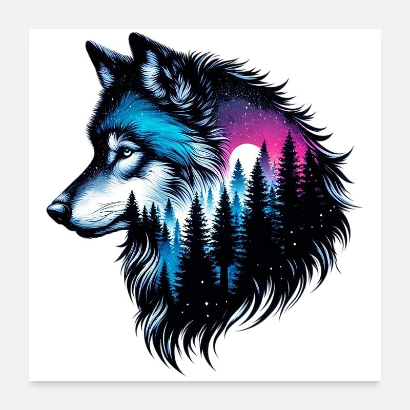 Loup Poster 60 x 60 cm