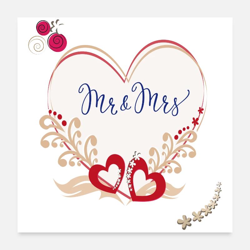 Mariage Marié - Poster 60 x 60 cm - blanc