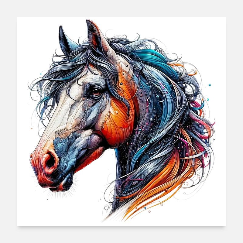 Pferd Poster 60x60 cm