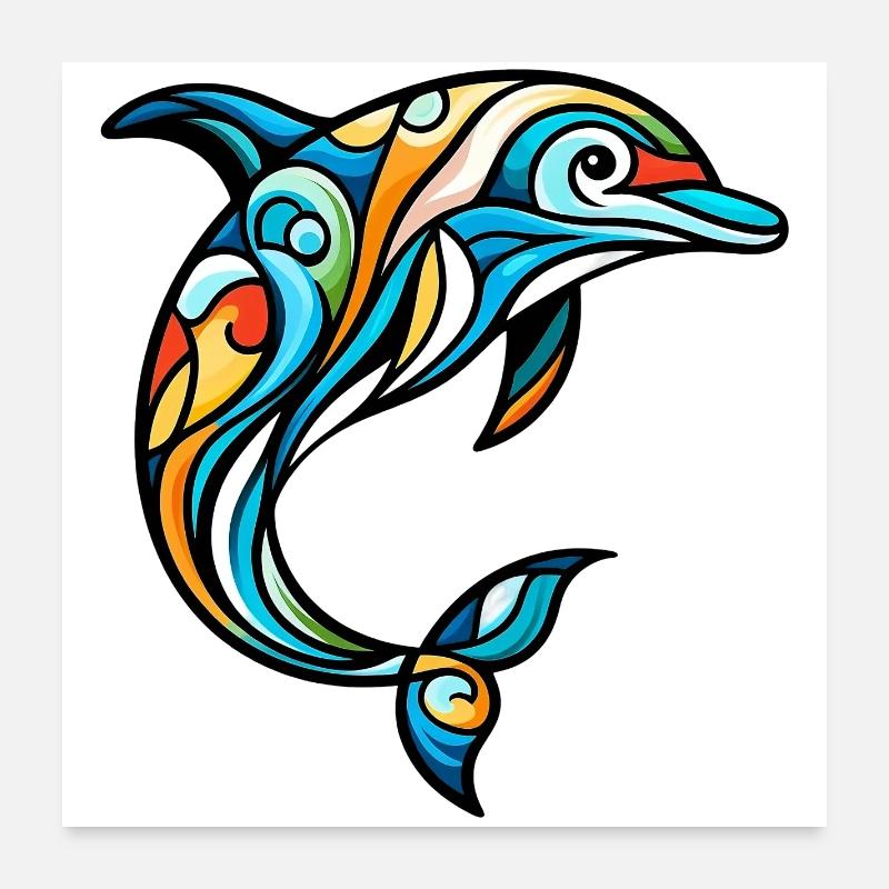 Dauphin Poster 60 x 60 cm