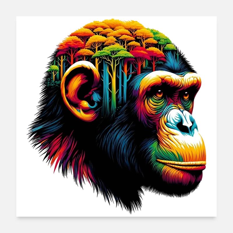 Affe Poster 60x60 cm