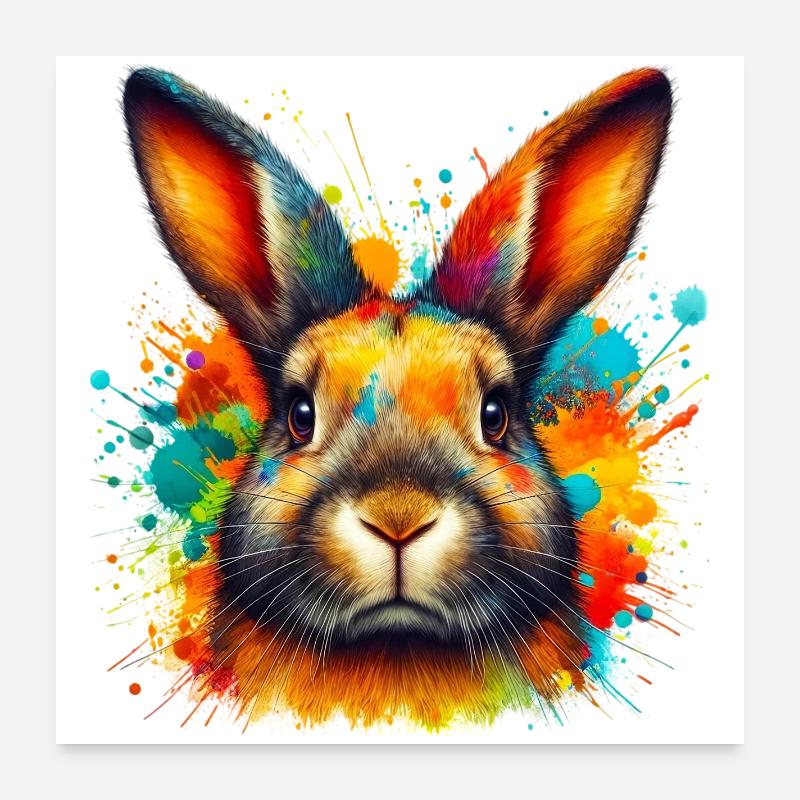 Kaninchen Poster 60x60 cm