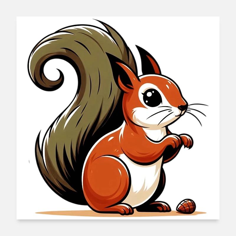 Eichhörnchen Poster 60x60 cm