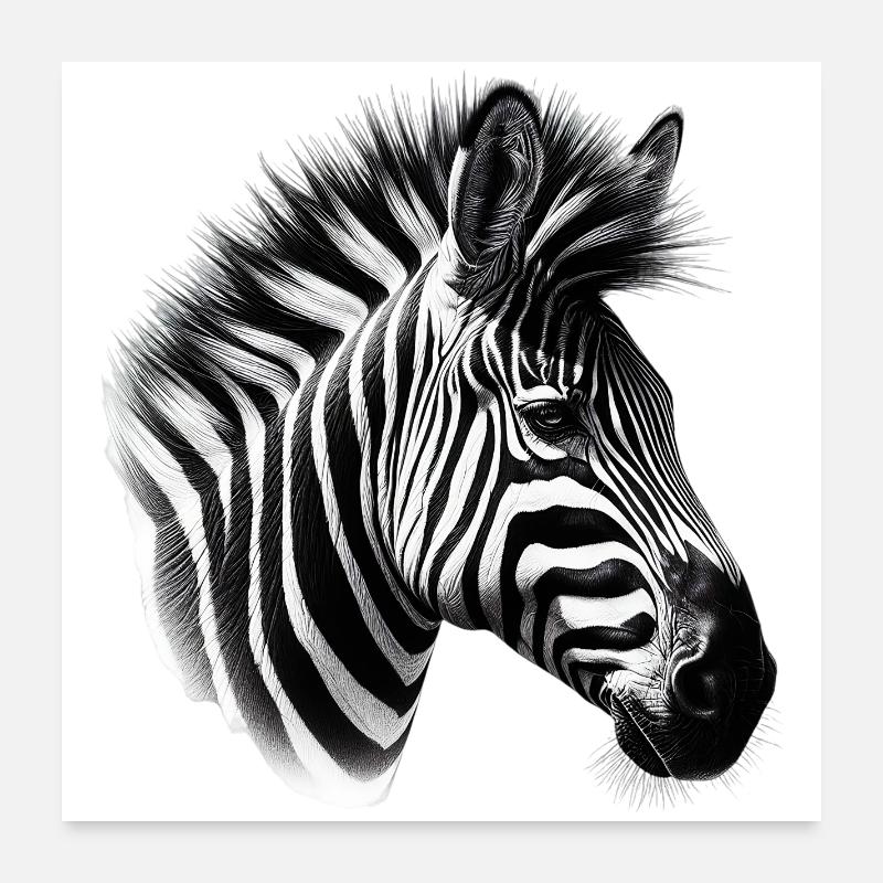 Zèbre Poster 60 x 60 cm