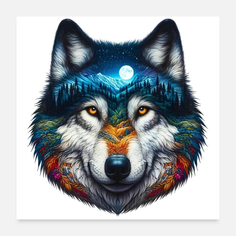 Loup Poster 60 x 60 cm