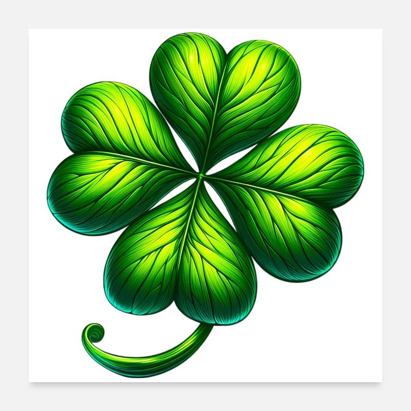 Vierblättriges Kleeblatt Poster 60x60 cm