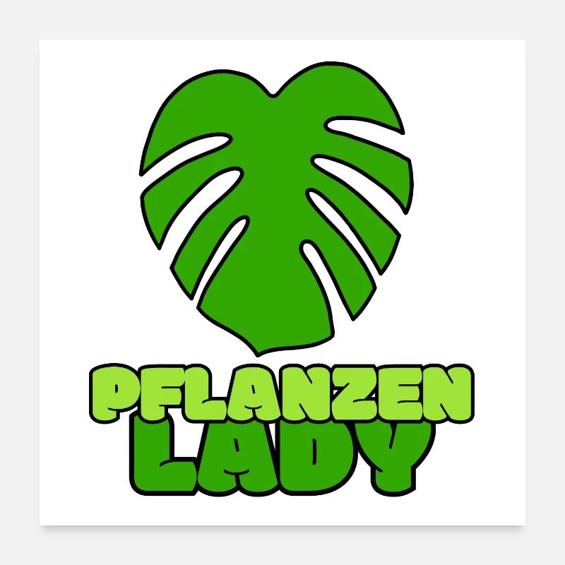 Pflanzen Lady - Poster 60x60 cm - Weiß