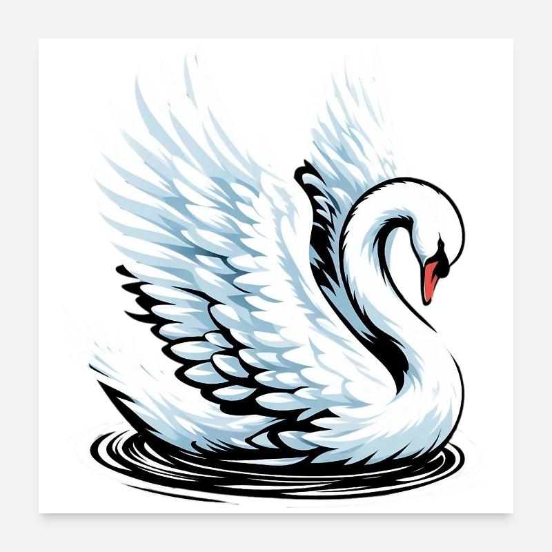 Schwan Poster 60x60 cm