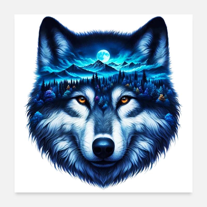Loup Poster 60 x 60 cm