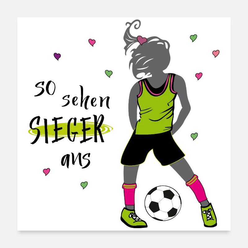 Frauenfussball - Poster 60x60 cm - Weiß