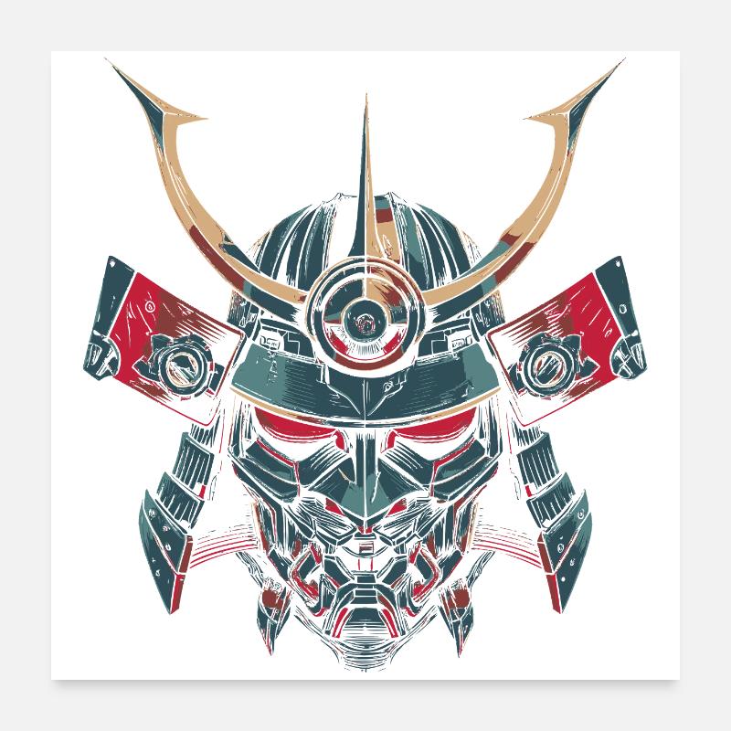 Mech Samurai Poster 24" x 24" (60x60 cm)