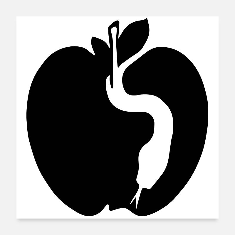 Schlange & Apfel Poster 60x60 cm