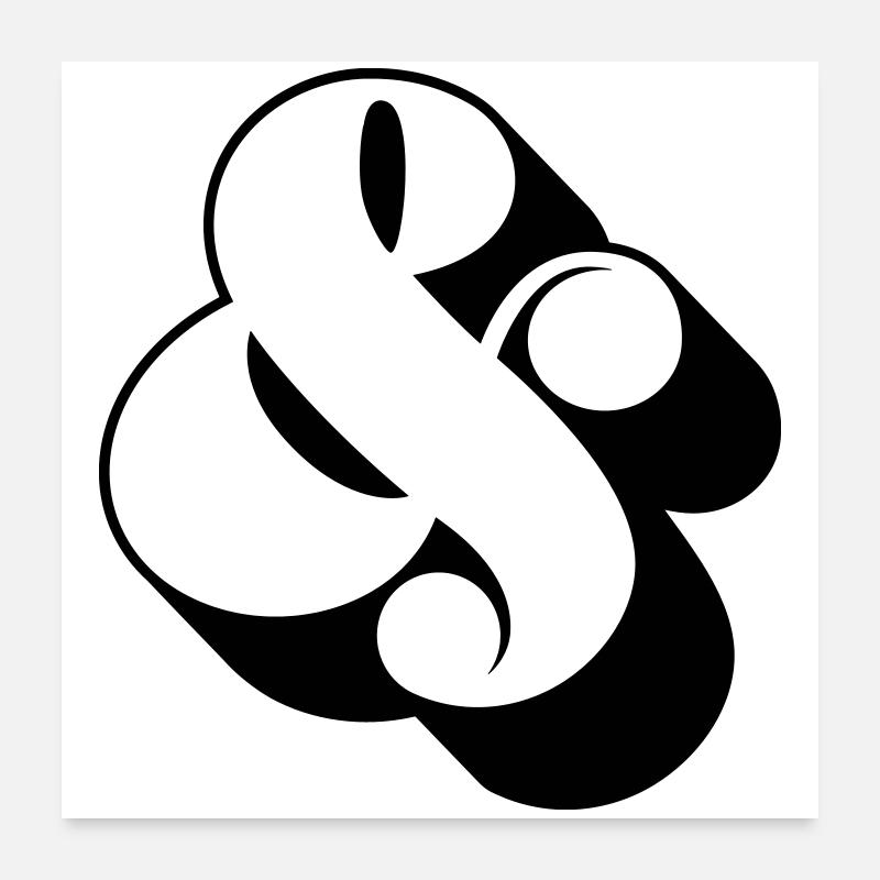 Et-Zeichen & – Funky Swag Symbol Design Poster 60x60 cm