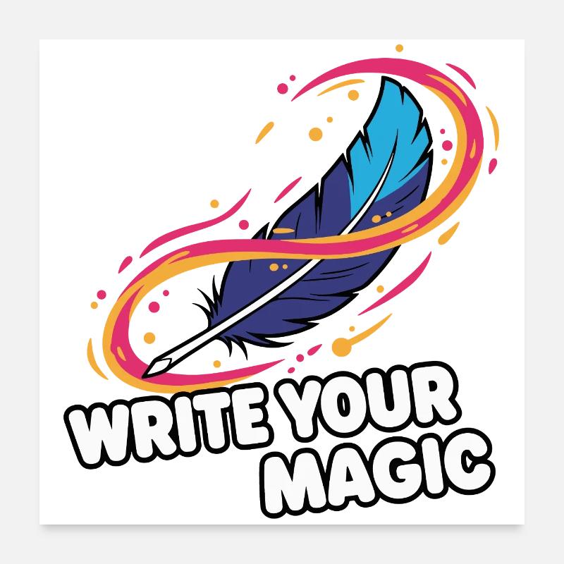 Feather of Writing Magic Poster 24" x 24" (60x60 cm)