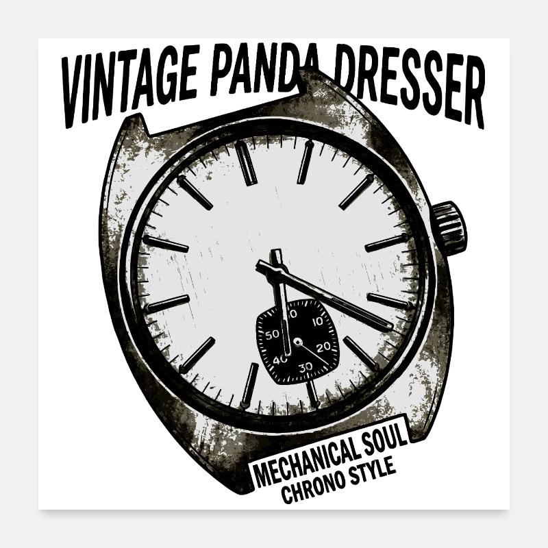 Graphisme de montre chrono vintage Poster 60 x 60 cm