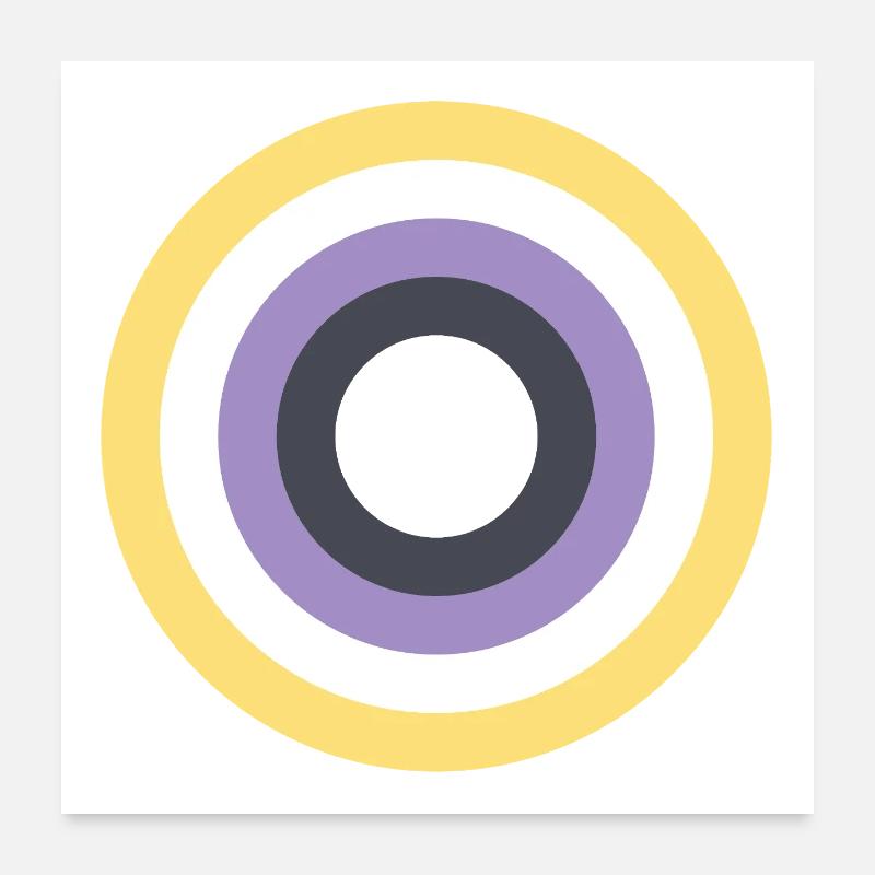 Concentric Ring Palette LGBTQ Non Binary Poster 24" x 24" (60x60 cm)