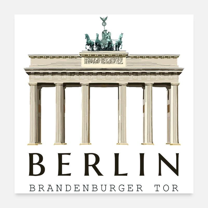 Berlin Brandenburg Gate hand-drawn Poster 24" x 24" (60x60 cm)