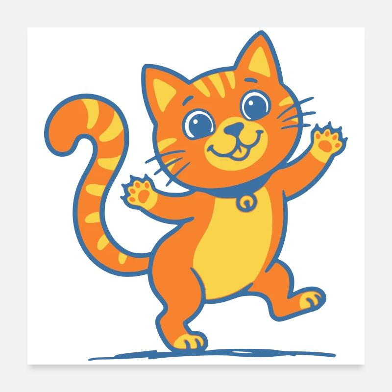 Smiling Orange Cat Poster 24" x 24" (60x60 cm)