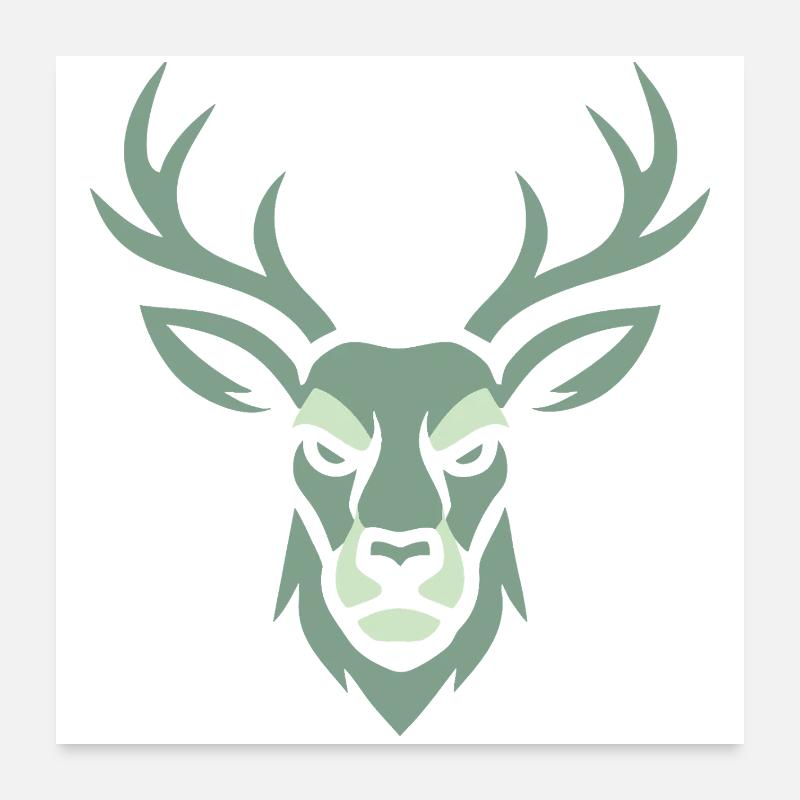 Hirschkopf Poster 24" x 24" (60x60 cm)