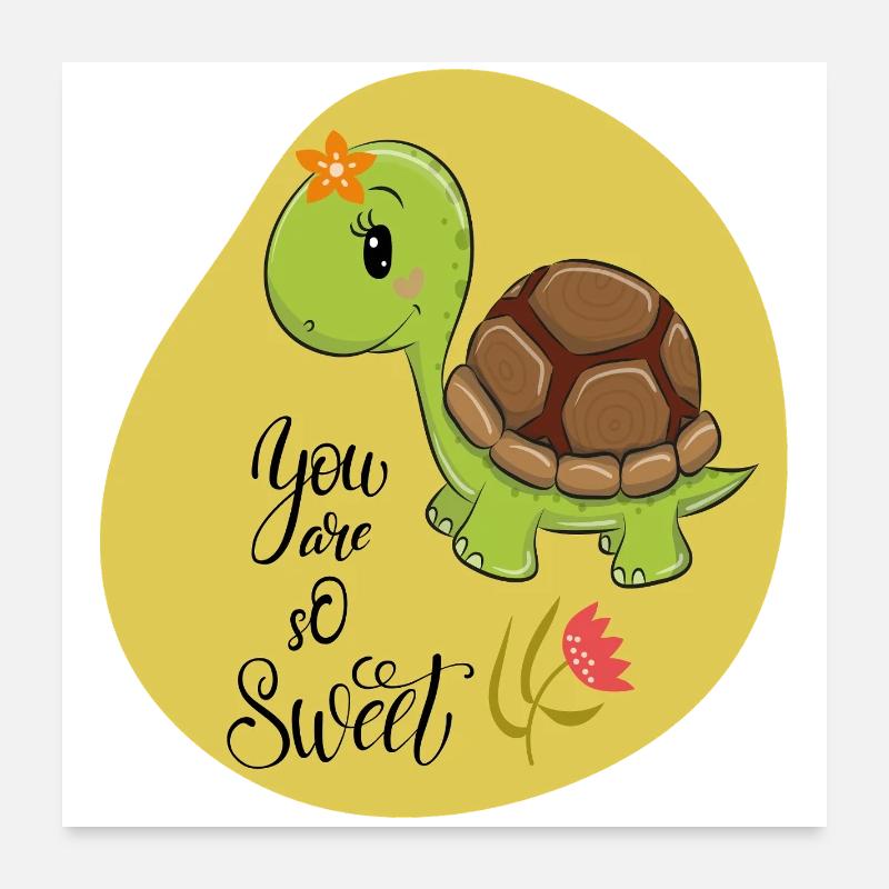 Süße Schildkröte Poster 60x60 cm