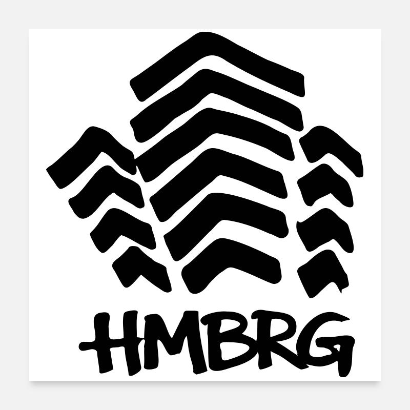 HAMBOURG Mundsburg - Poster 60 x 60 cm - blanc