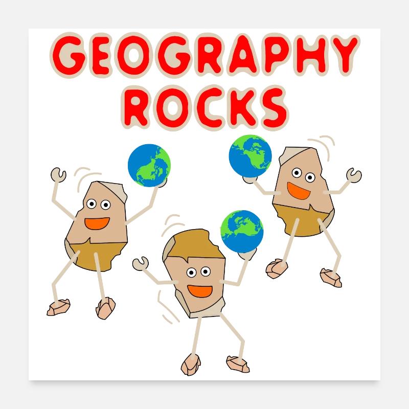 Trois rochers de géographie - Poster 60 x 60 cm - blanc