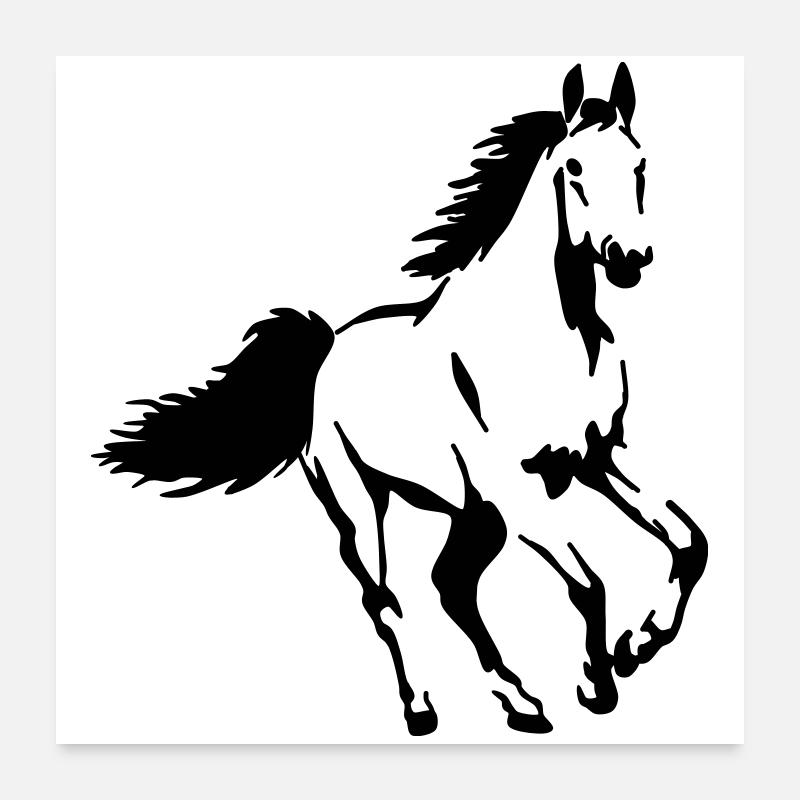 Pferd Tier Hengst Stute Fohlen Poster 60x60 cm