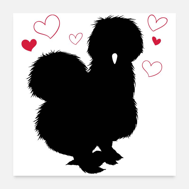 Poule en soie Poster 60 x 60 cm