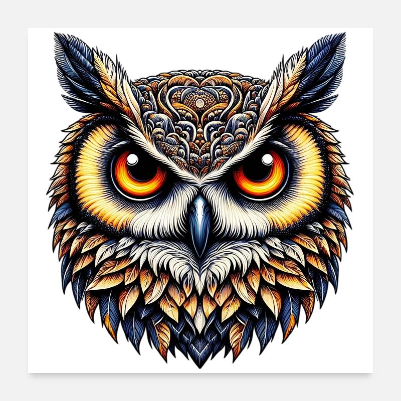 Eule Poster 60x60 cm