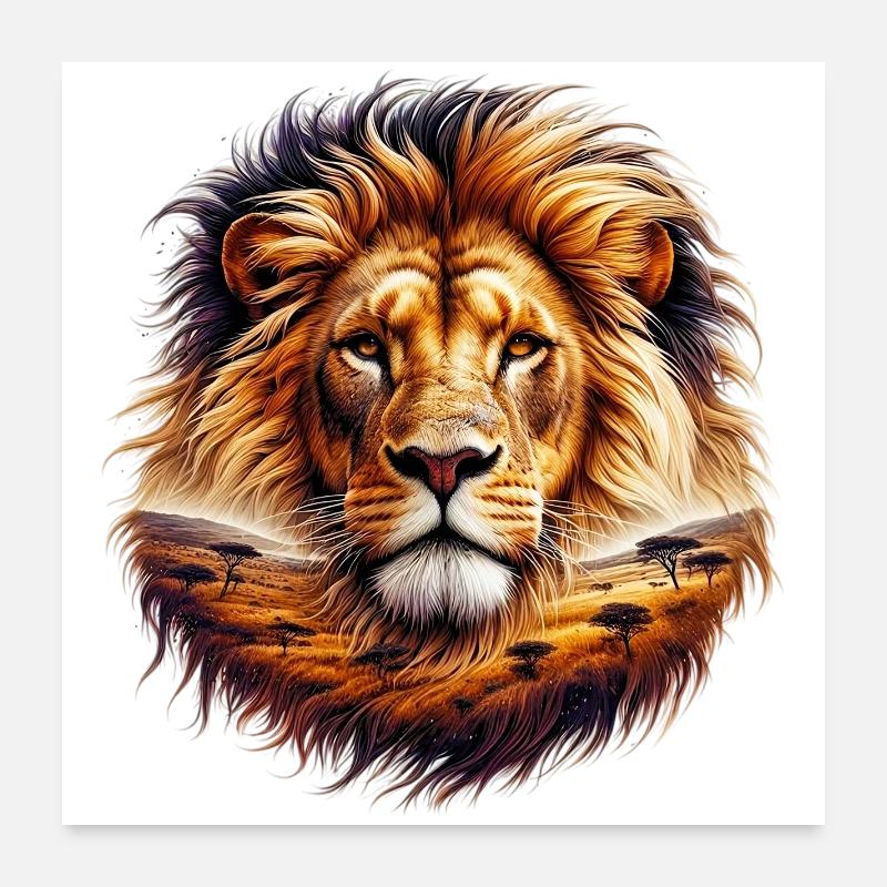Löwe Poster 60x60 cm