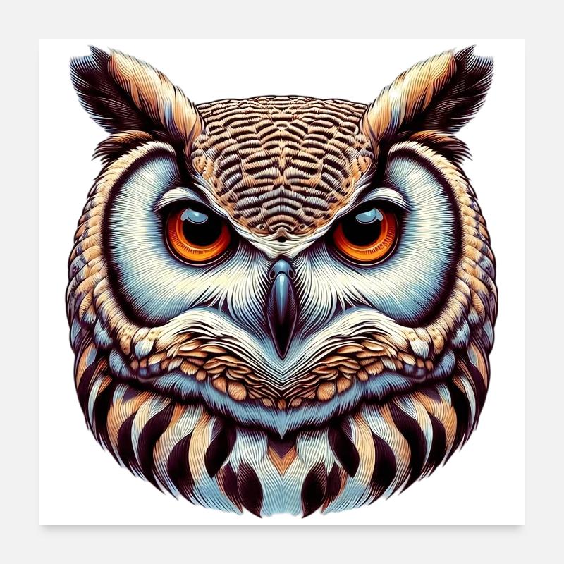 Hibou Poster 60 x 60 cm