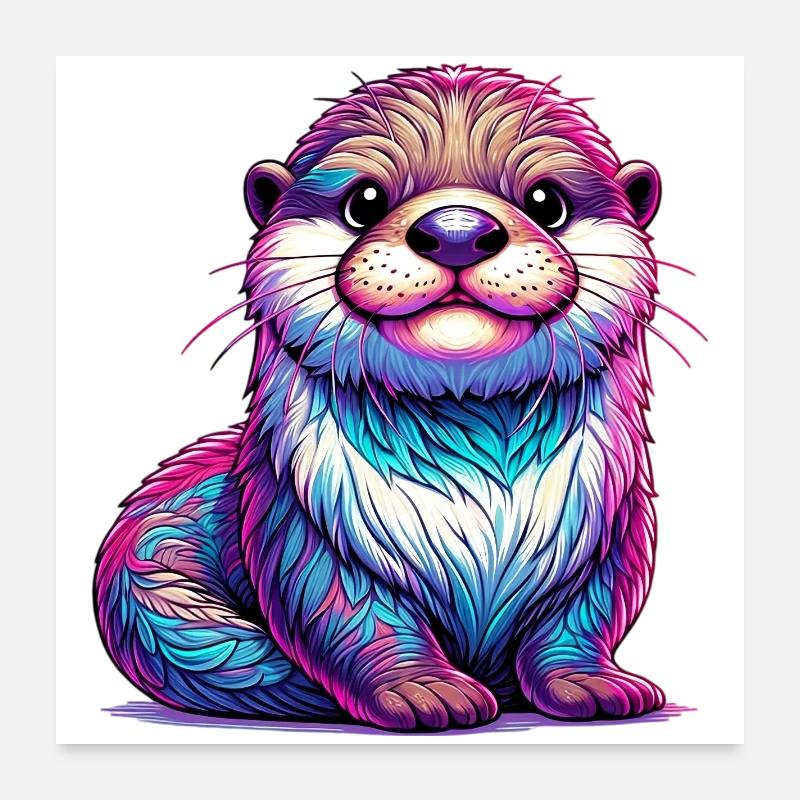 Loutre Poster 60 x 60 cm