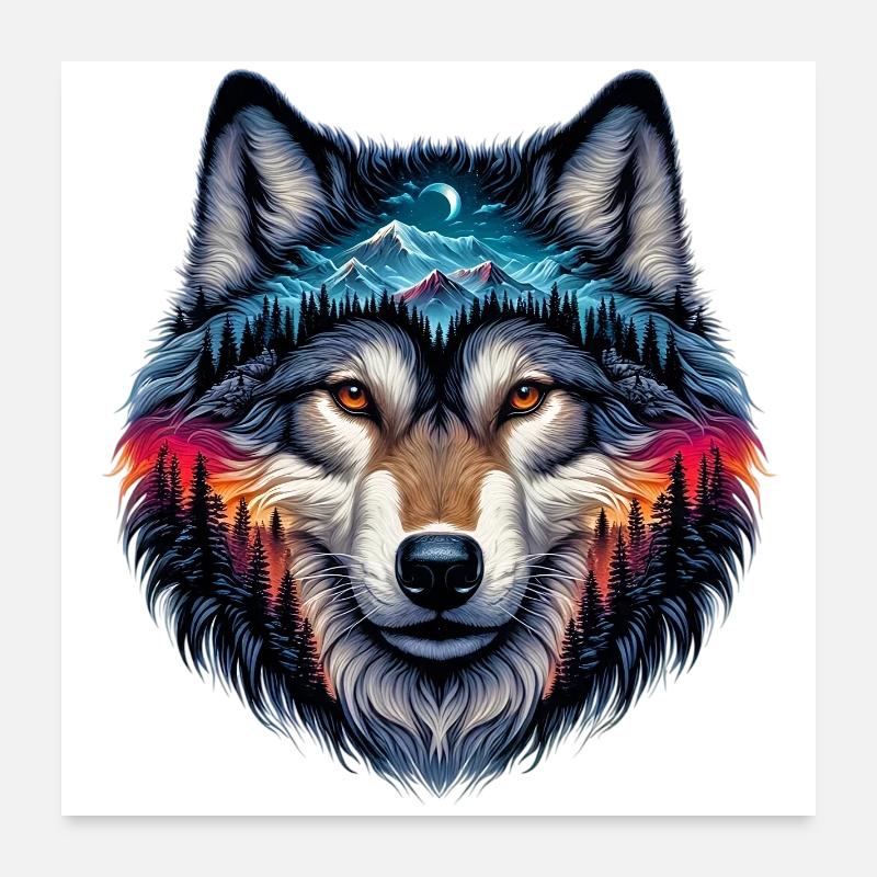 Loup Poster 60 x 60 cm