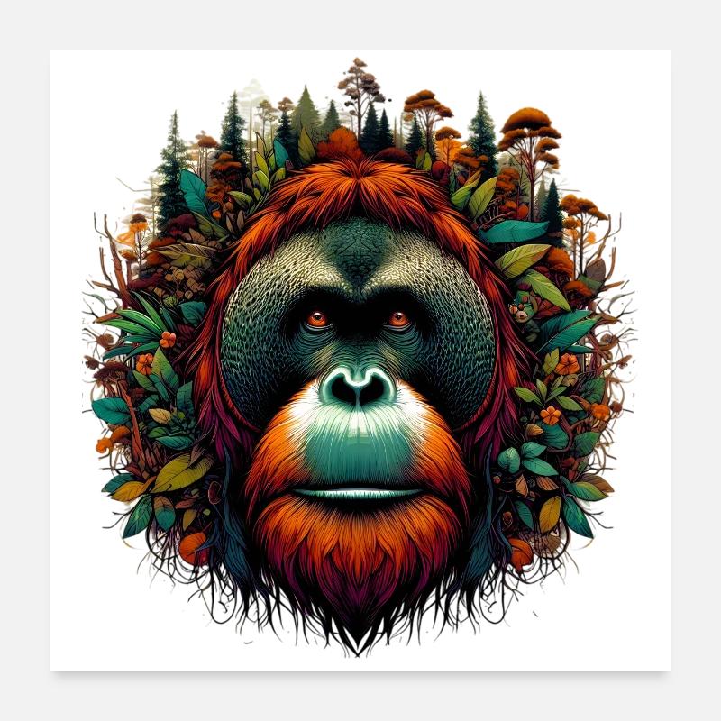 Orang-Utan Affe Orang-Utan Poster 60x60 cm