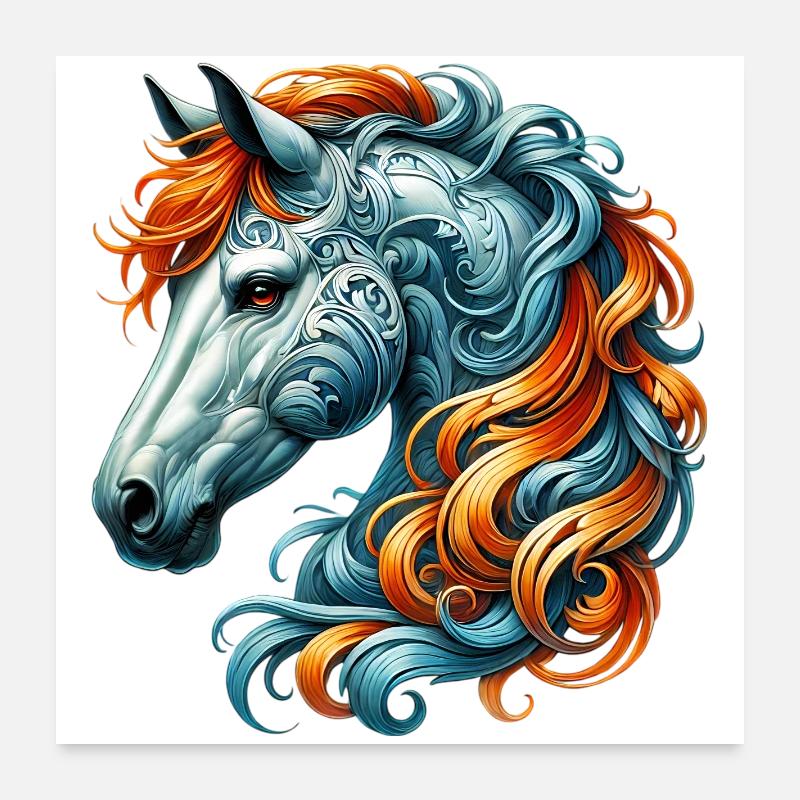 Pferd Poster 60x60 cm