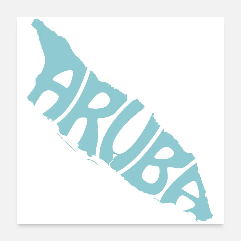 Carte rétro d’Aruba Poster 60 x 60 cm