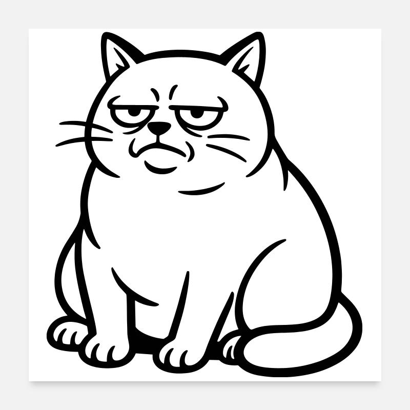 Chat qui s’ennuie Poster 60 x 60 cm