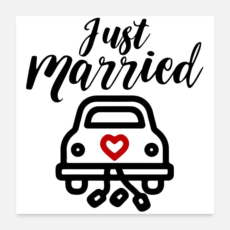 Just Married Wedding Car Poster 24" x 24" (60x60 cm)