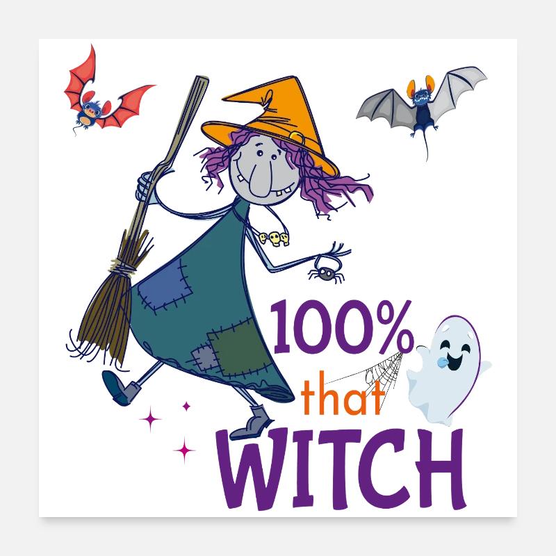 Halloween Hexe Poster 60x60 cm