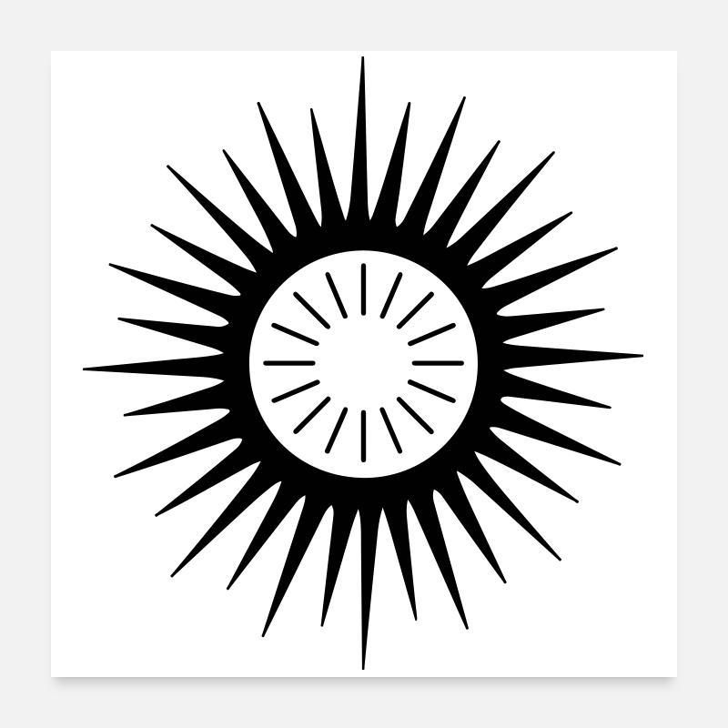 Symbole géométrique du rayon de soleil Poster 60 x 60 cm