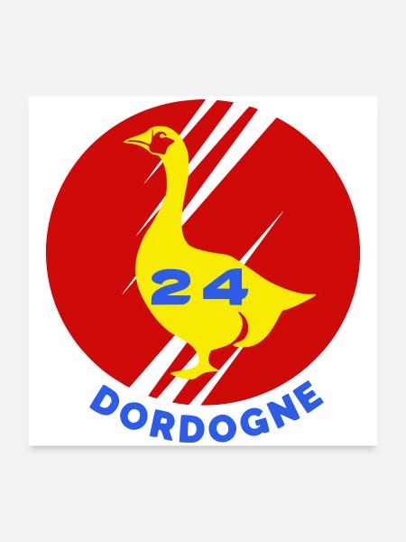 Dordogne 24 - Poster 60 x 60 cm - blanc - Devant