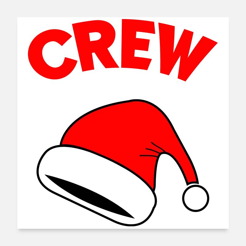 Santa Crew - Poster 60x60 cm - Weiß